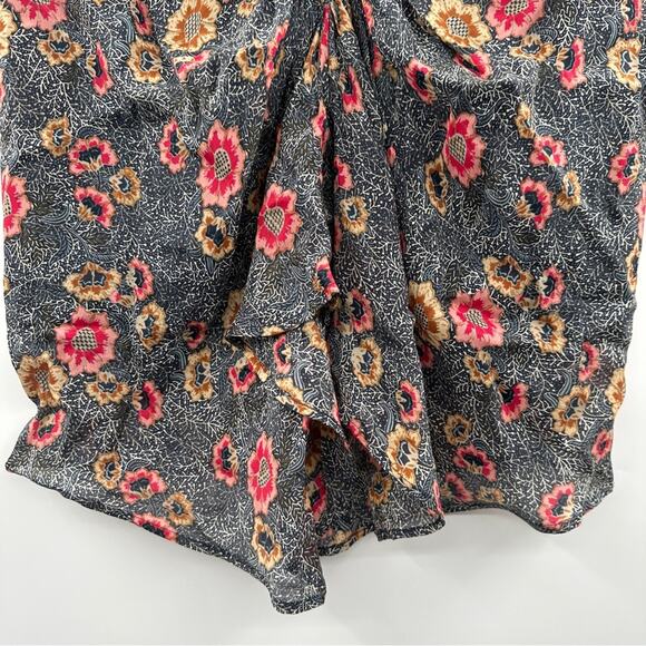 Isabel Marant Etoile Sevan Floral Print Ruched‎ Multicolor Mini Skirt Sz 40 / 8 - Picture 4 of 9